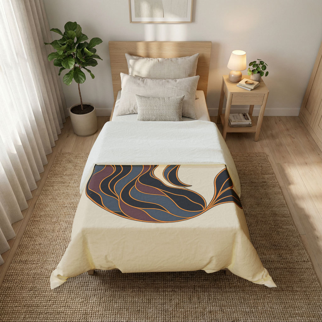 Siren Moon Cotton Duvet Cover | Boho Celestial Coastal Bedroom Decor
