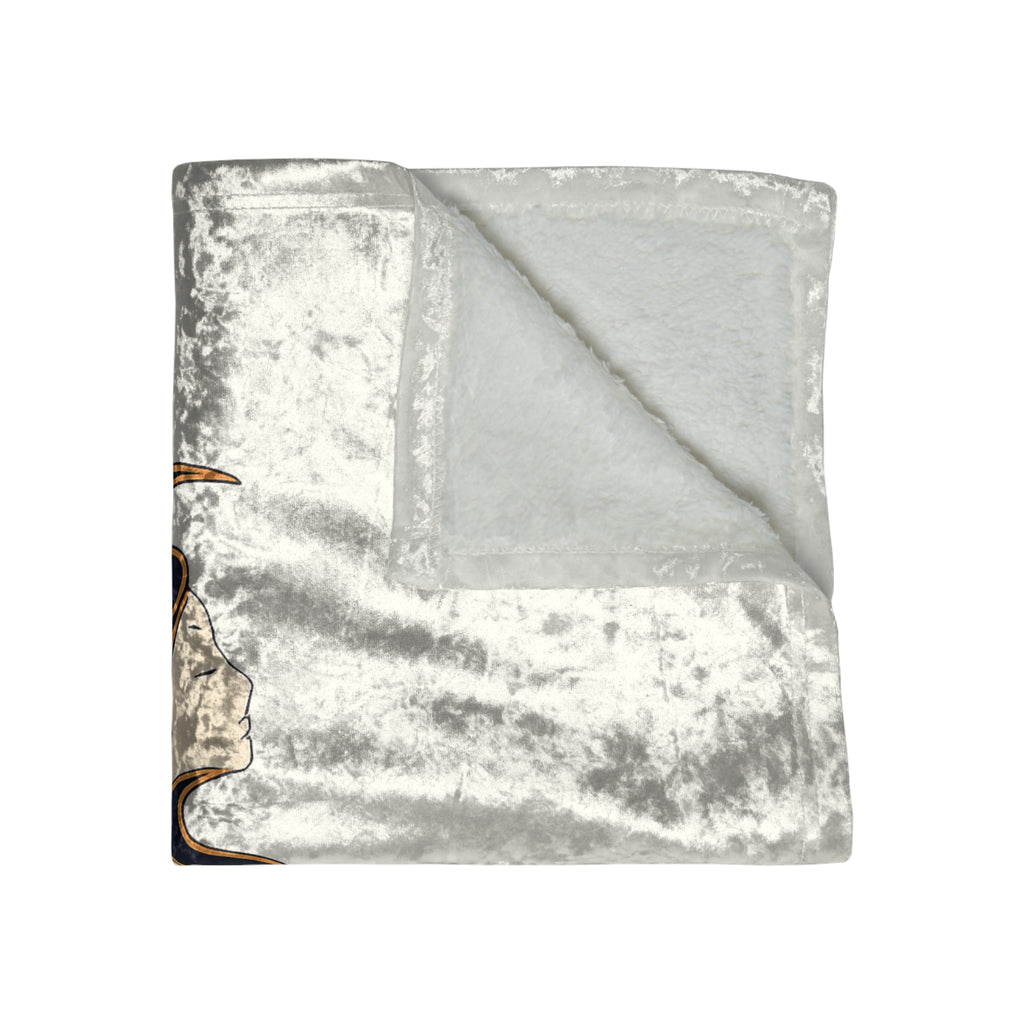 Siren Moon Crushed Velvet Throw Blanket | Boho Celestial Coastal Decor