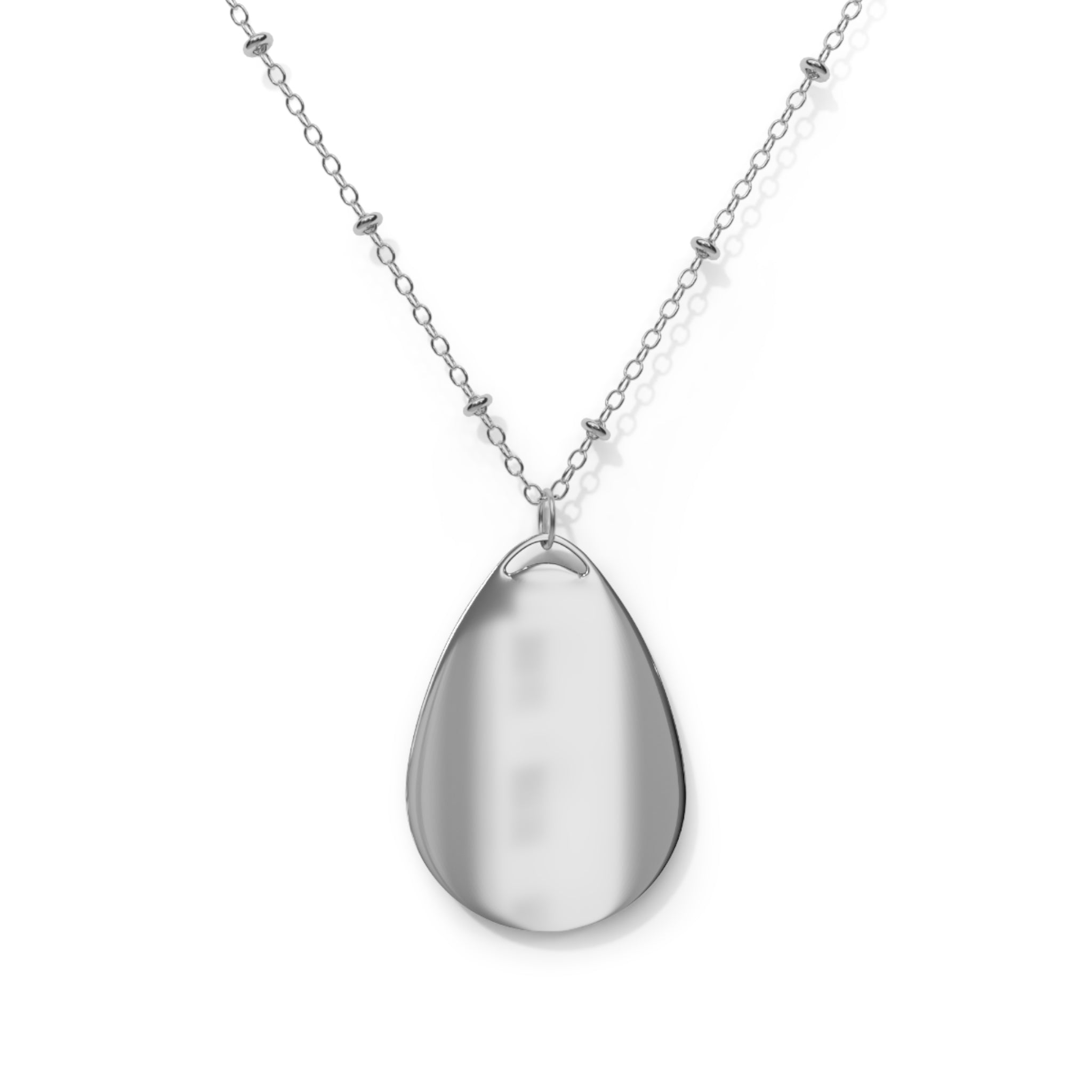 Siren Moon Personalized Oval Pendant Necklace | Celestial Keepsake Jewelry