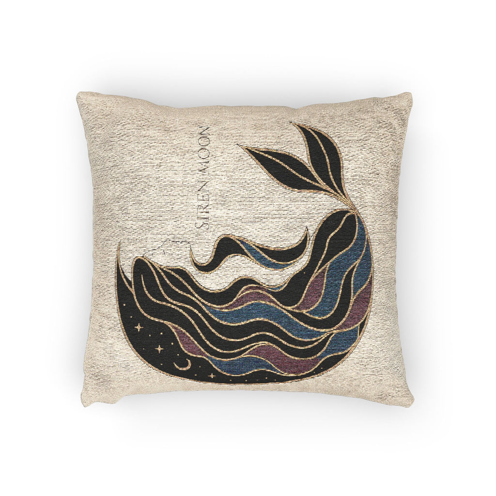 Siren Moon Woven Throw Pillow | Celestial Coastal Decor