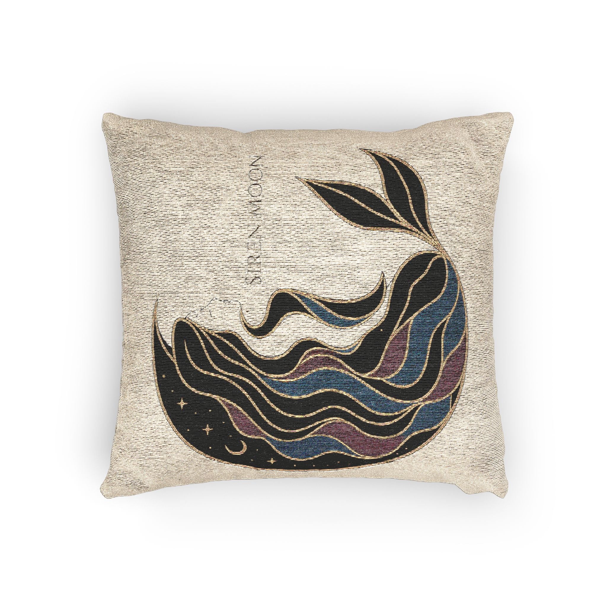 Siren Moon Woven Throw Pillow | Celestial Coastal Decor